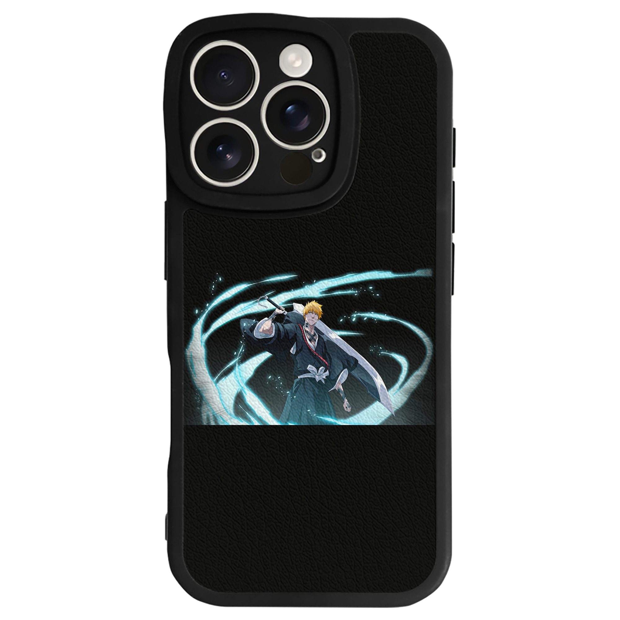 ブリーチ 黒崎一護（くろさき いちご）BLEACH Kurosaki Ichigo 【iPhone 16シリーズ対応】シリコンスマホケース（レザー調） 材質：シリコン